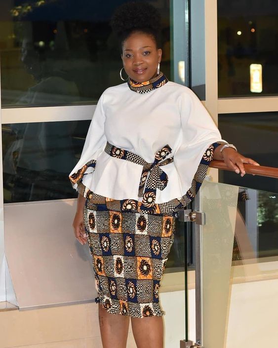 African peplum dress designs, African Dress | White Kitenge .