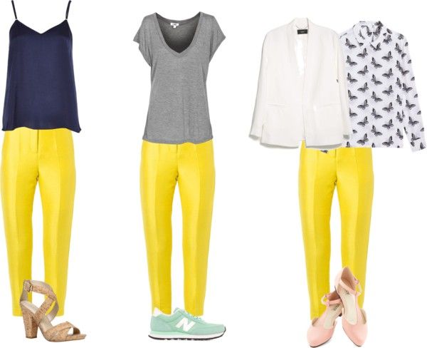How to wear yellow pants | Yellow pants outfit, Yellow jeans .