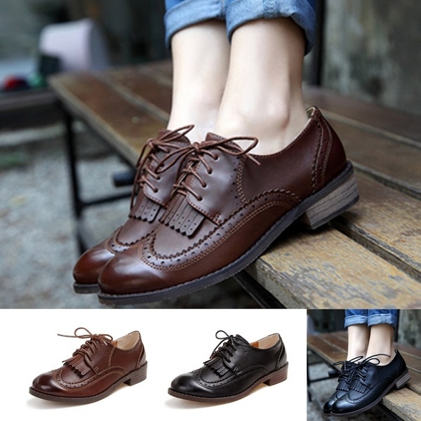 British Style Oxford Shoes for Women Vintage Women Soft Leather .