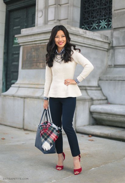 How to Style Peplum Sweater: 15 Attractive Outfit Ideas - FMag.c