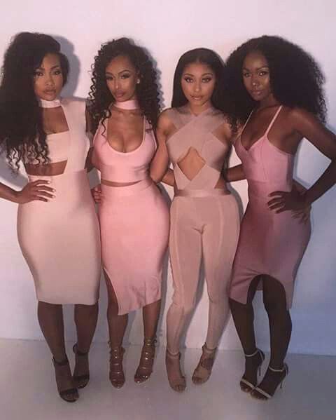 Shades of Pink. Monochrome outfits. Bandage dress. Bodycon .
