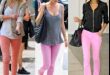 Pink jeans outfit ideas | Pink skinny jeans, Pink jeans outfit .