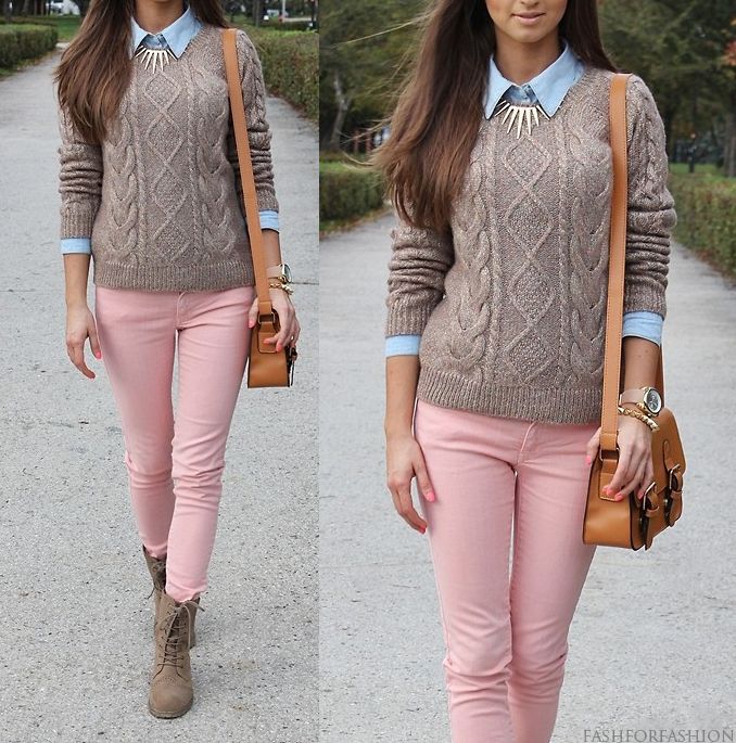 STYLE INSPIRATIONS♛ | Fashion, Pink jeans outfit, Pink pants outf