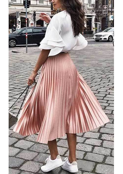 30+ Best and Easy Ways to Wear Pleated Skirt Outfit Styles .