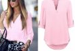 shirt, casual, loose, long sleeves, top, pink, fashion, ootd .