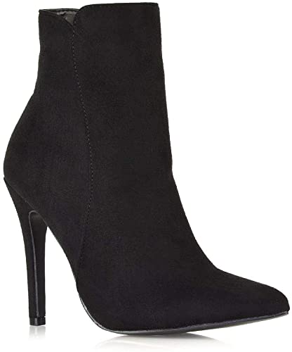 Amazon.com | ESSEX GLAM Womens Stiletto Heel Ankle Boots Ladies .