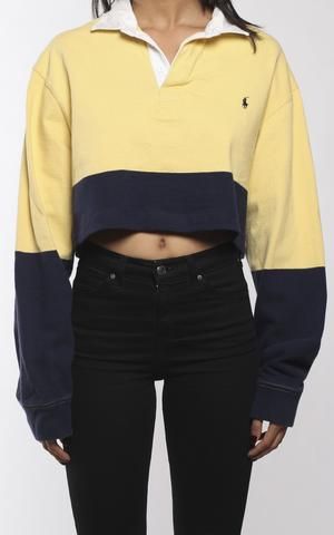 Vintage Polo Crop Rugby Shirt | Polo shirt outfits, Polo outfit .