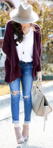 15 Best Outfit Ideas on How to Style Purple Cardigan - FMag.c