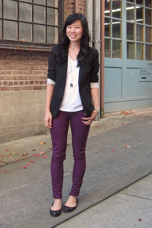 Purple pants | My Style | Purple jeans outfit, Purple pants outfit .