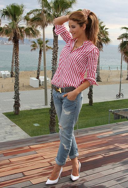 Red and white stripes by glamandglitter on Chicisimo | Estilo .