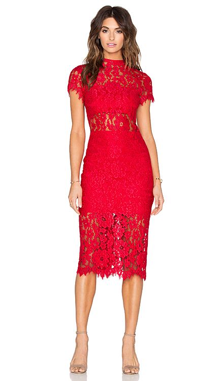 Alexis Leona Dress in Red Lace | REVOLVE make up with red lace .