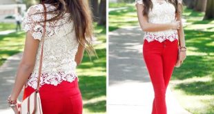 Lovely Lace | Fashion, Red lace top, Sty