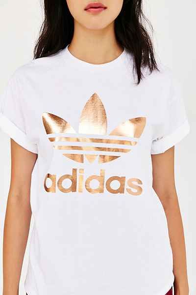 Really, really want this!! adidas Rose Gold Double Logo Tee in .