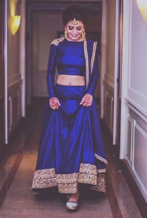 Royal Blue Diwali Lehanga Choli Indian Partywear Designer Wedding .