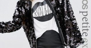 Look I was goin for, with black ankle boots - ASOS Sequin Bomber .