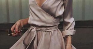 Women's fashion | Ribbon belted silk fold dress | Fashion, Dresses .