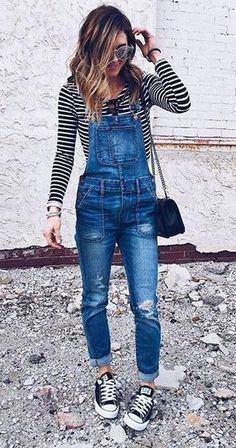 11 cool denim overall spring outfit ideas for college | Trendy .