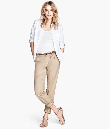 Product Detail | H&M US (With images) | Chinos women outfit .