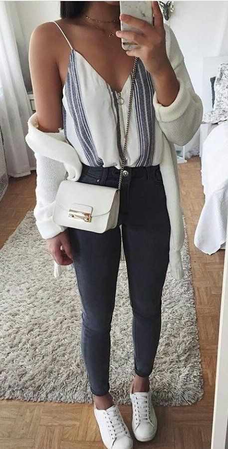 fall #outfits women's white leather sling bag | Chic summer .