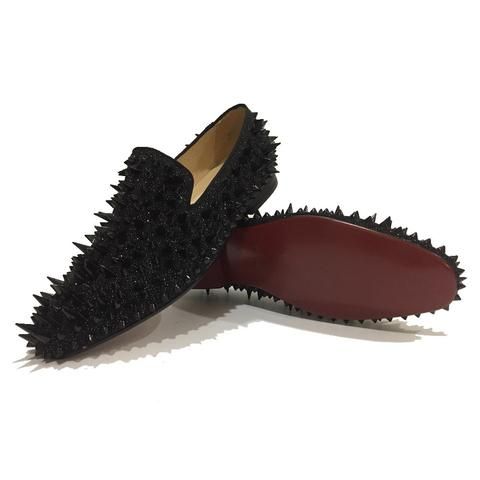 Black Riveted Spiked Loafers in 2020 | Spike shoes, Loafers .