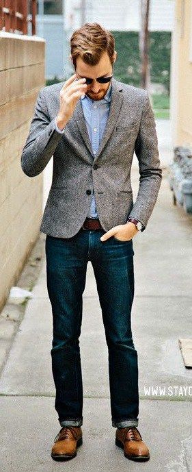Men's Style Guide - Everything Grey! | Blazer outfits men, Sports .