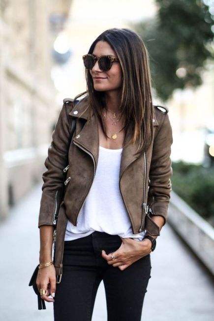 Suede Biker Jacket Outfit Ideas for
Ladies