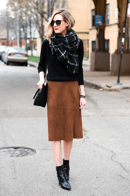 20 Suede Wrap Skirt Outfit Ideas - Styleohol