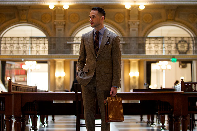 Brown Tweed Suit - Mens Outfit Ideas Fall 2015 - He Spoke Sty