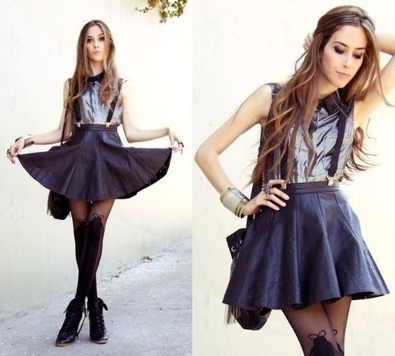 Ideas To Wear Skirts With Suspenders in 2020 | Suspenders fashion .