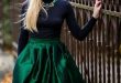 Green A-line Midi Skirt green M | Fashion, Holiday outfits, Sty