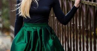 Green A-line Midi Skirt green M | Fashion, Holiday outfits, Sty