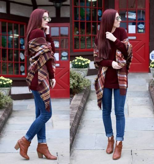 How to rock the plaid blanket scarf | | Just Trendy Gir