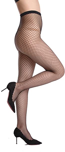 Beluring Womens Black Stockings Pantyhose Sexy Seamless Fishnet .