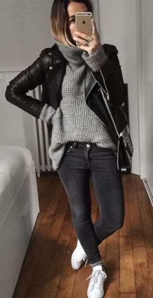 10 Ways to Wear A Black Leather Jacket | Leather jacket outfits .