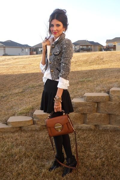 Short Tweed Blazer and Skirt | Fashion, Classy work outfits, Sty