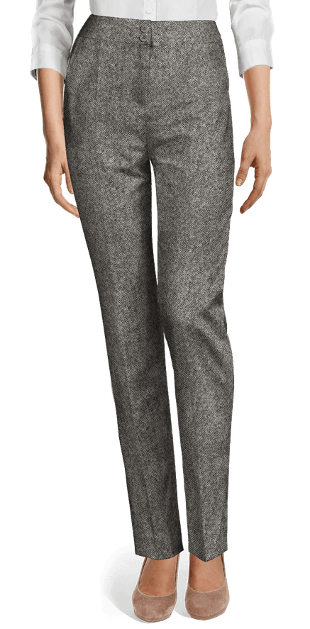 Grey tweed high waisted Pants $89 - Quinton | Sumissu
