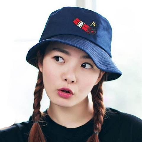 Explosives embroidered hat for women white bucket hat .