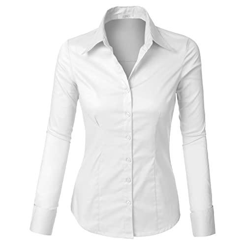 Womens White Button Up Shirt: Amazon.c