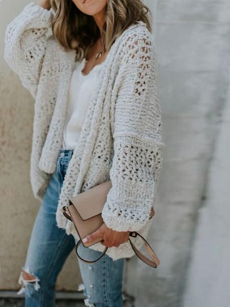 Oversize Chunky Knit Cardigan | Knit cardigan outfit, Sweater .