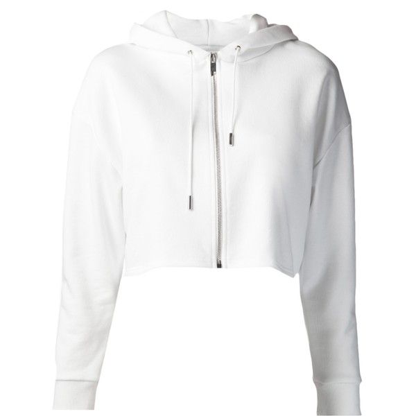 SAINT LAURENT cropped hooded sweatshirt ($650) ❤ liked on .