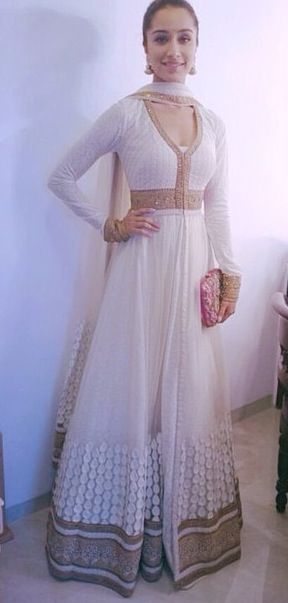anarkali #white #indian #chic #desi #attire | Indian dresses .