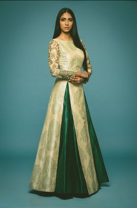 emerald green and white outfit | Sangeet outfit, Indian dresses .