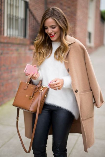 Picture Of Comfy Fall Outfit Ideas With A Fuzzy Sweater