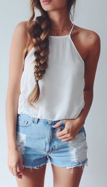 White halter top | Fashion, Cute summer outfits, Cute outfi