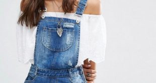 How to Style Denim Overall Shorts: Outfits Ideas for Women - FMag.c