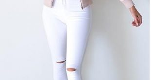 white skinny jeans, ripped denim white jeans, high waist jeans .