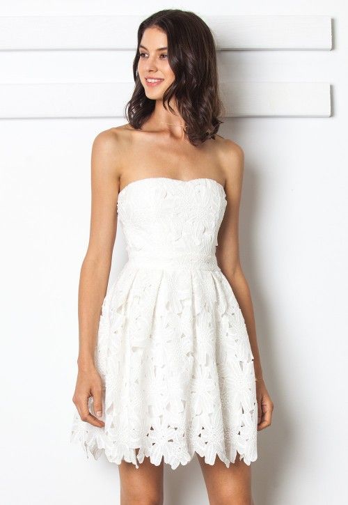 White Floral Lace Tube Dress #EventCentral #EventPlanning .