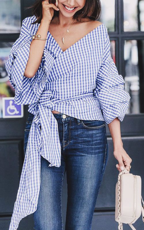 Wrap Blouse Outfit Ideas for Ladies