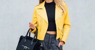How to Wear Yellow Leather Jacket: Outfit Ideas for Women - FMag.c