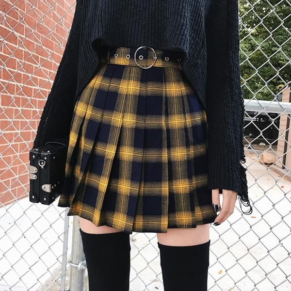 Gothic Punk Harajuku Plaid Pleated Skirt | Skirt fashion, Edgy .